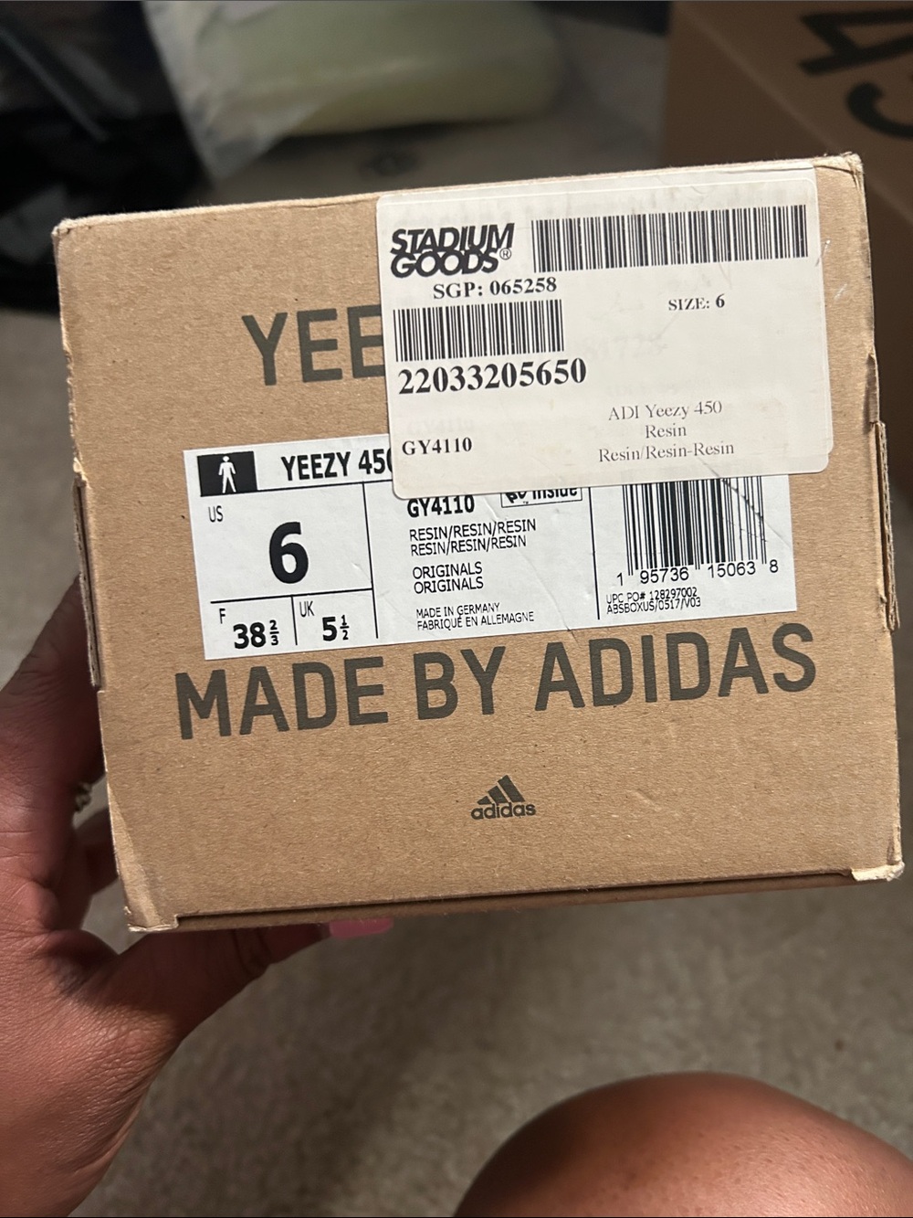 adidas Kids Yeezy 450 Sneakers in Resin